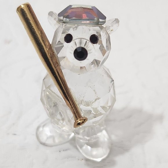 Iris Arc Crystal Baseball Bear Figurine - Picture 1 of 4